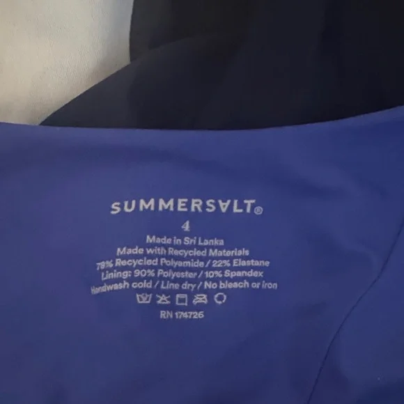 Summersalt Blue and White Women's One Piece Swimsuit - Picture 3 of 3